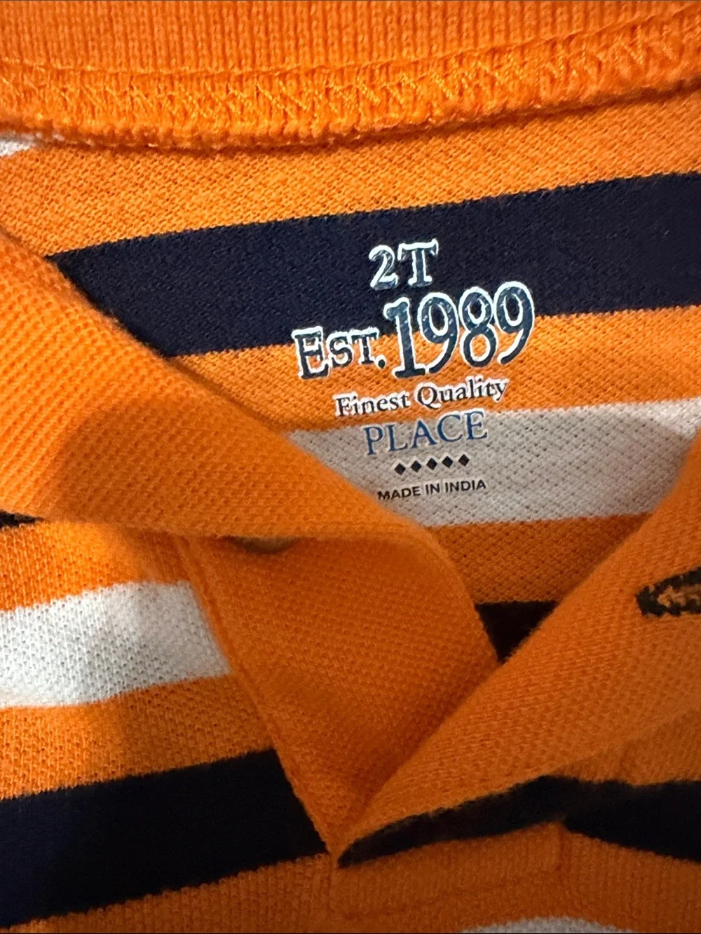Children’s Place Striped Orange & Black Kids Polo Shirt-Size 2T